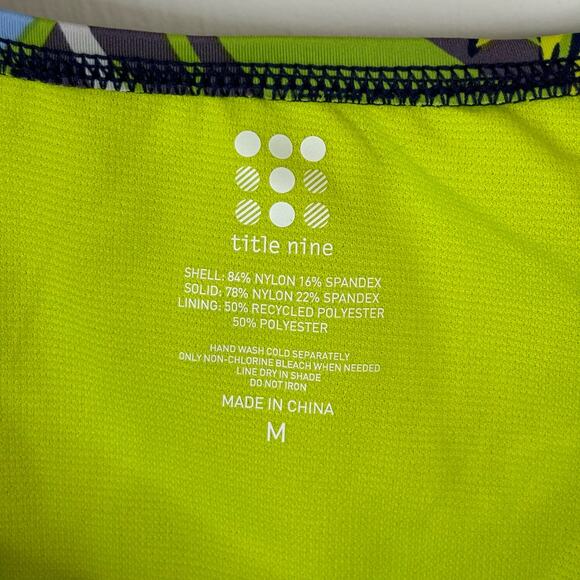 Title Nine Holy Grail Bikini Swim Bottoms - Dark Blue Lime Floral - Women Medium - Picture 3 of 4